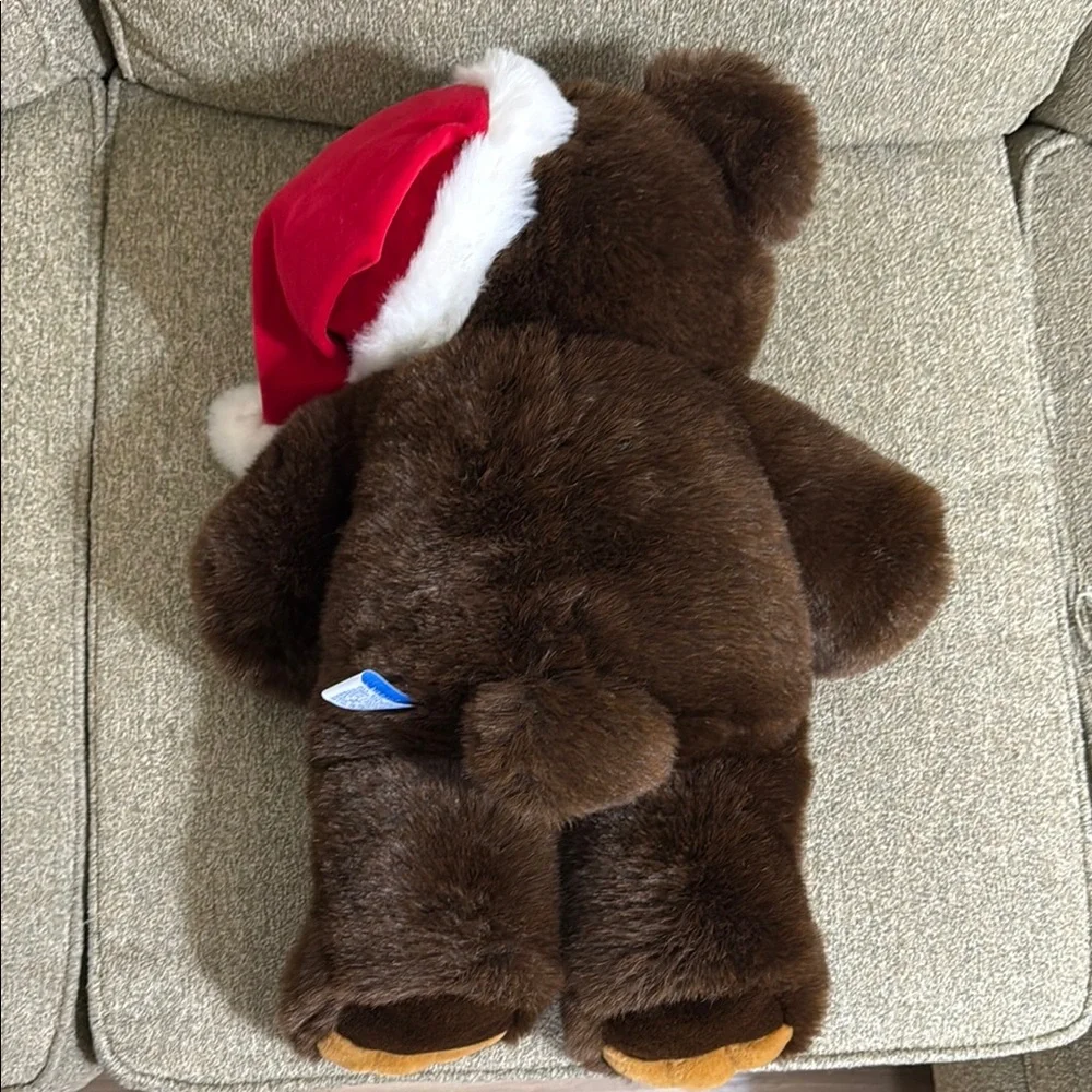 JC Penney Christmas Brown Teddy Bear Plush 24" Santa Hat Soft Stuffed Toy Gift - Picture 8 of 12